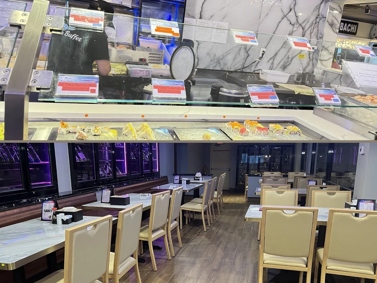 Counter service area beside the buffet line.
