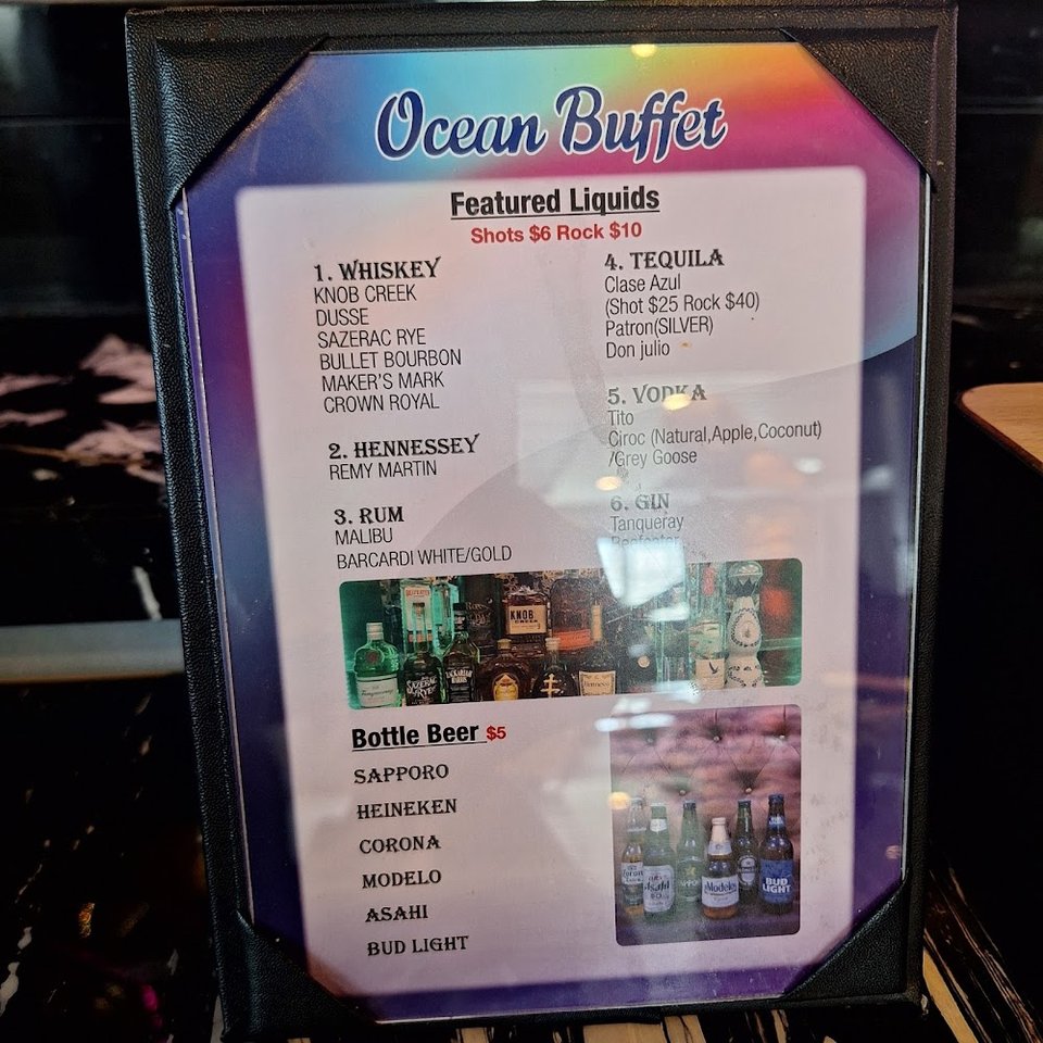 Children's and adult buffet options listed.